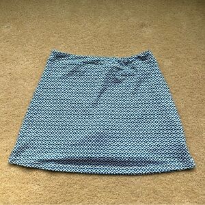 Ekouaer Women’s Blue & White Skort w/ Shorts Lining - Size L - VGUC